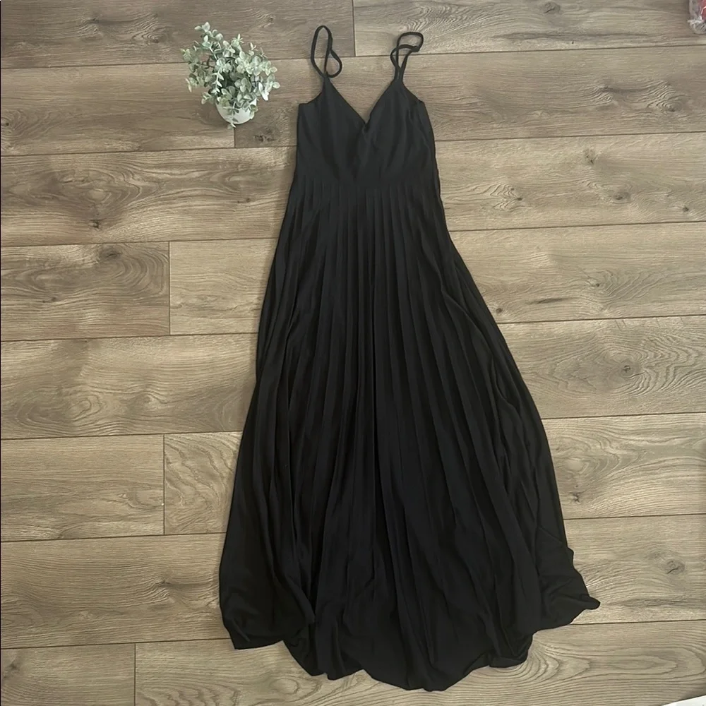 ASOS Black Maxi Dress Spaghetti Strap Size 2 - Picture 1 of 4